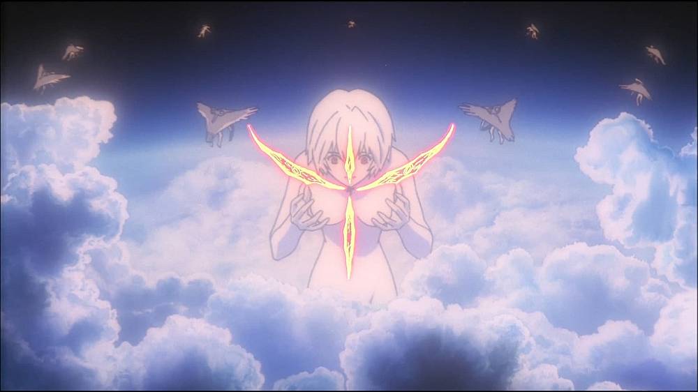 Šinseiki Evangelion gekidžóban: The End of Evangelion (1997), Mladý Ikari Shinji naposledy usedá do mohutného stroje - Evangelionu, aby čelil poslednímu kroku v evoluci lidstva. Přijme ho, nebo se postaví na odpor?