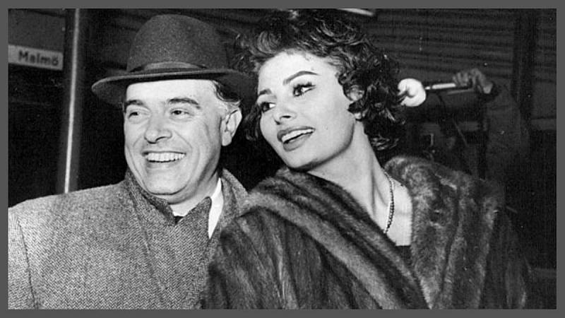 Italská filmová hvězda Sophia Loren a její manžel Carlo Ponti