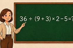 Dělení nebo závorka - co přijde dřív? Vyřešte 36 ÷ (9 + 3) × 2 - 5